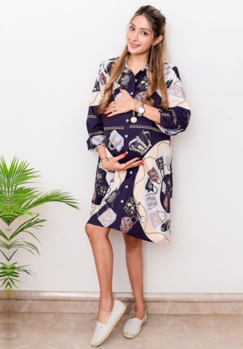 Printed Maternity Gown