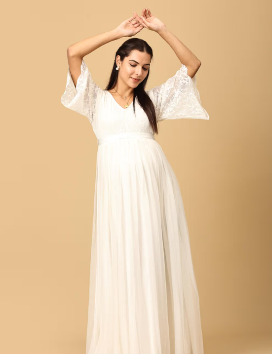 White Maternity Gown - Image 3