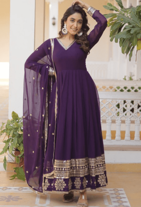 Anarkali Dupatta Gown - Image 3