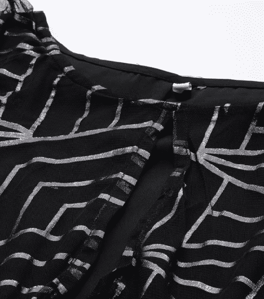 Plus Size Geometric Print Crepe Gown - Image 3