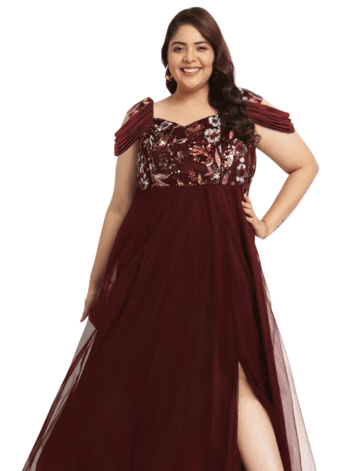 Curve Plus Size Net Gown