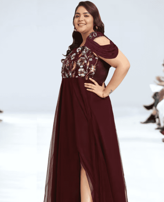 Curve Plus Size Net Gown - Image 2