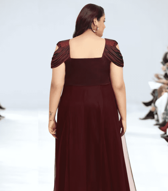 Curve Plus Size Net Gown - Image 3