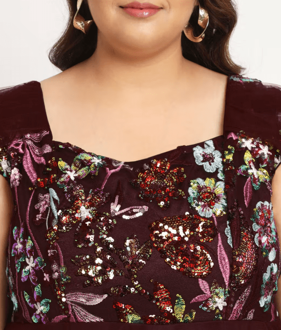 Curve Plus Size Net Gown - Image 5